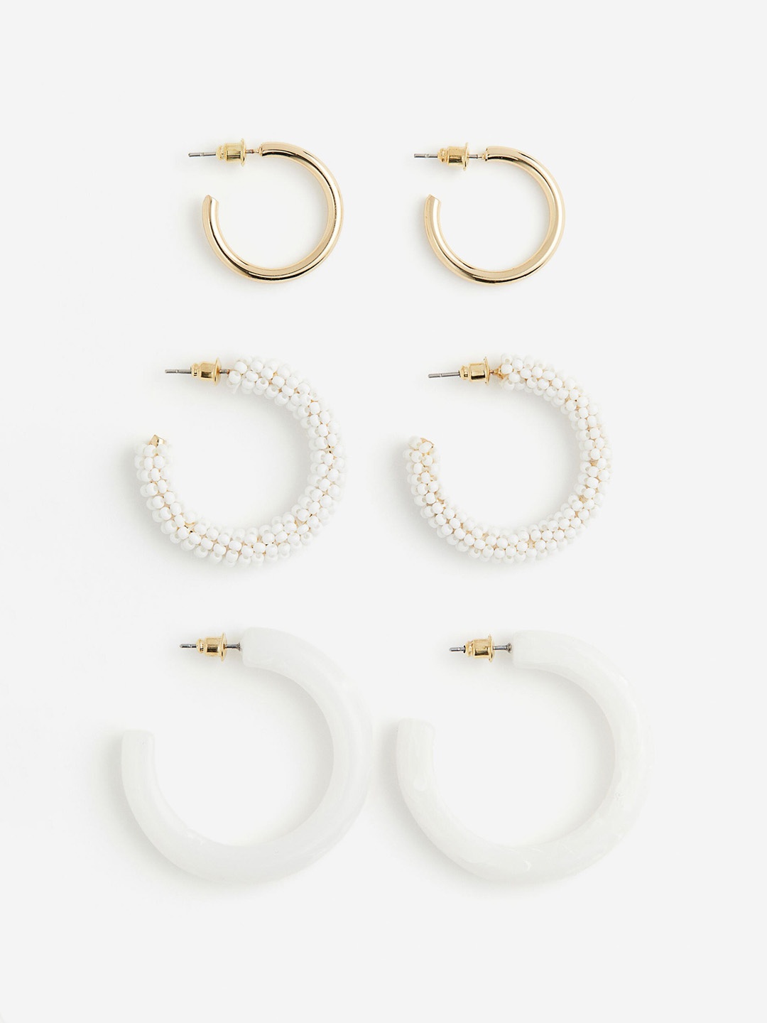 

H&M 3-Pack Hoop Earrings, Gold