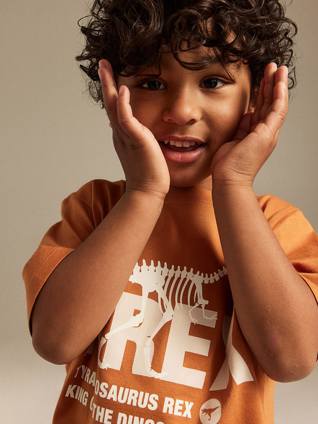 

H&M Pure Cotton Printed T-shirts, Orange