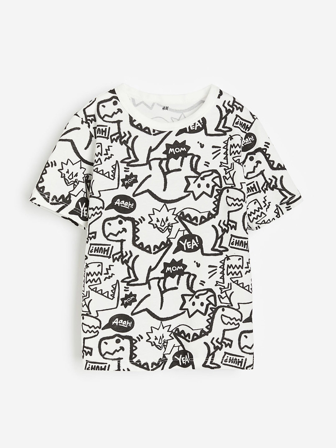 

H&M Boys Printed Pure Cotton T-Shirt, White