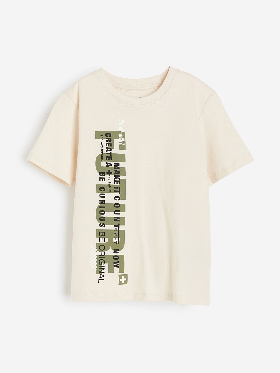 

H&M Boys Cotton Printed T-Shirt, Beige