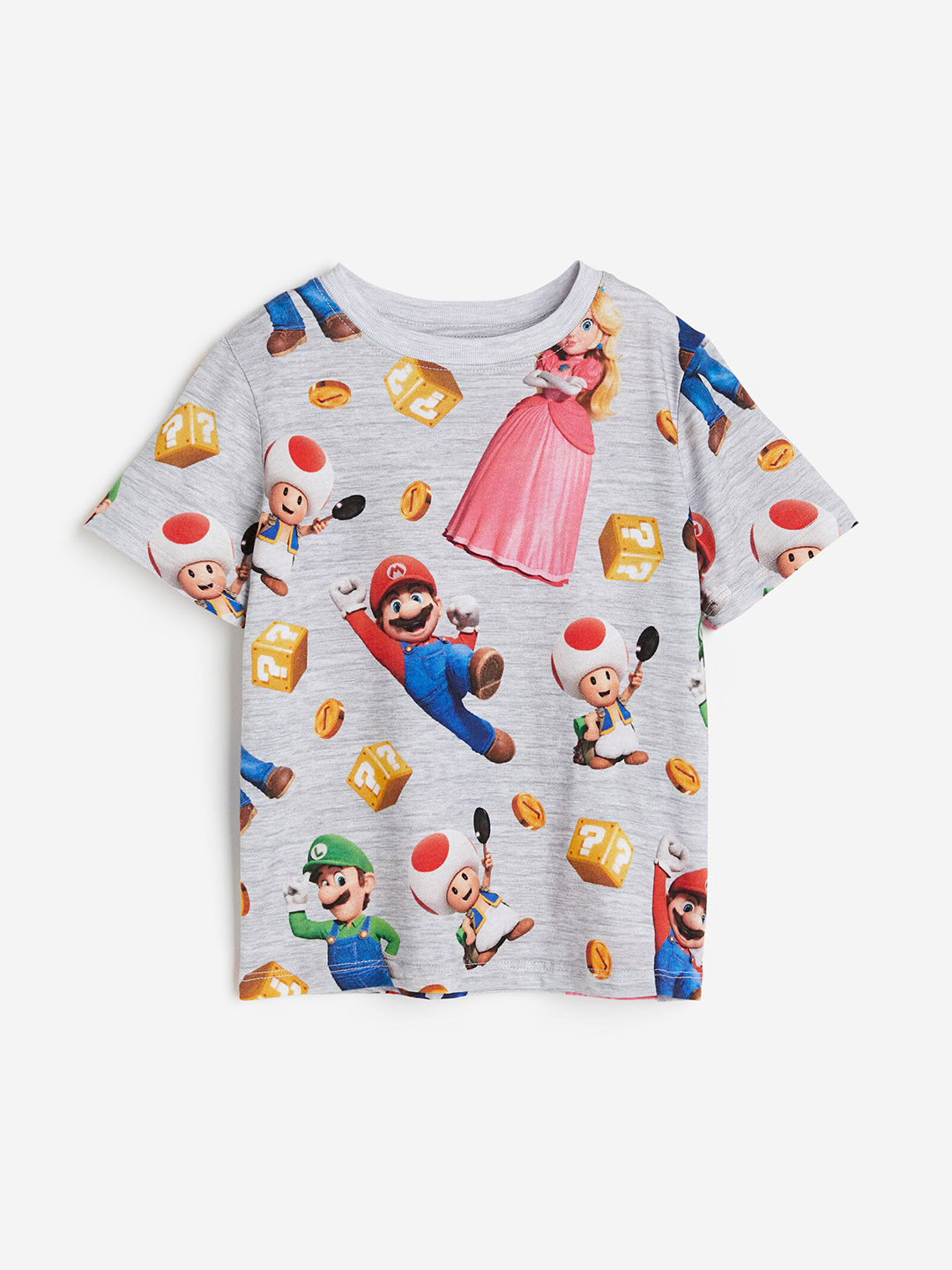 

H&M Boys Pure Cotton Super Mario Printed T-shirt, Grey