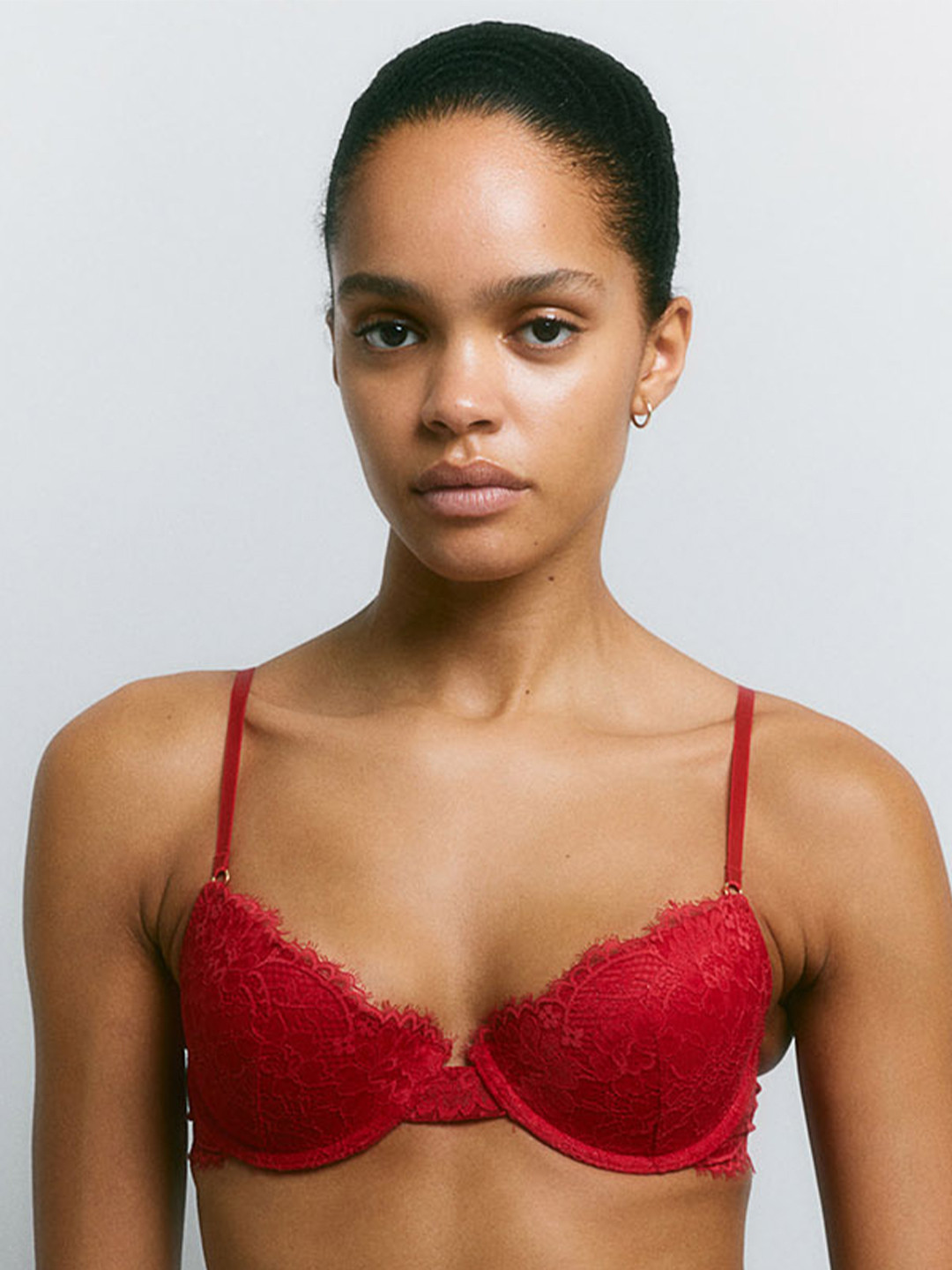 

H&M Lace Puch-Up Bra, Red
