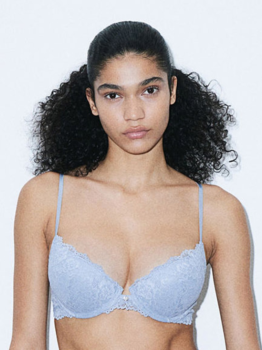

H&M Lace Super Push-Up Bra, Blue