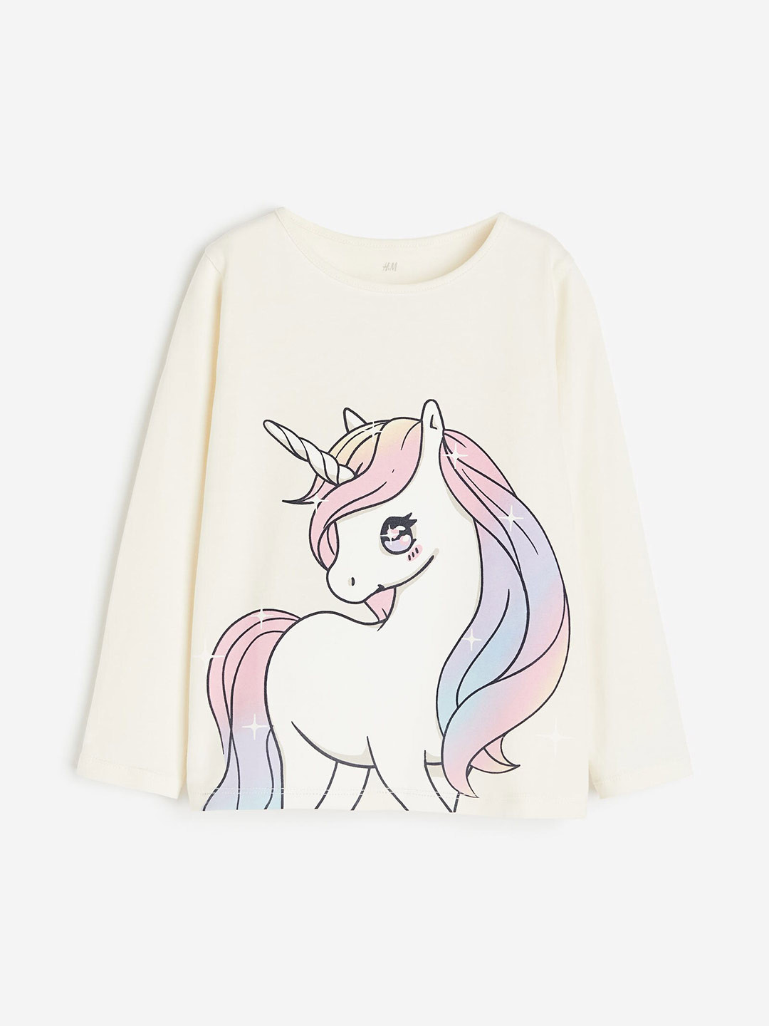 

H&M Girls Printed Jersey Top, White