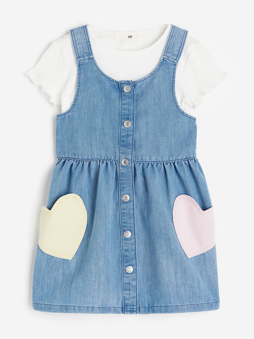 

H&M Girls 2-Piece Top And Dress Set, Blue