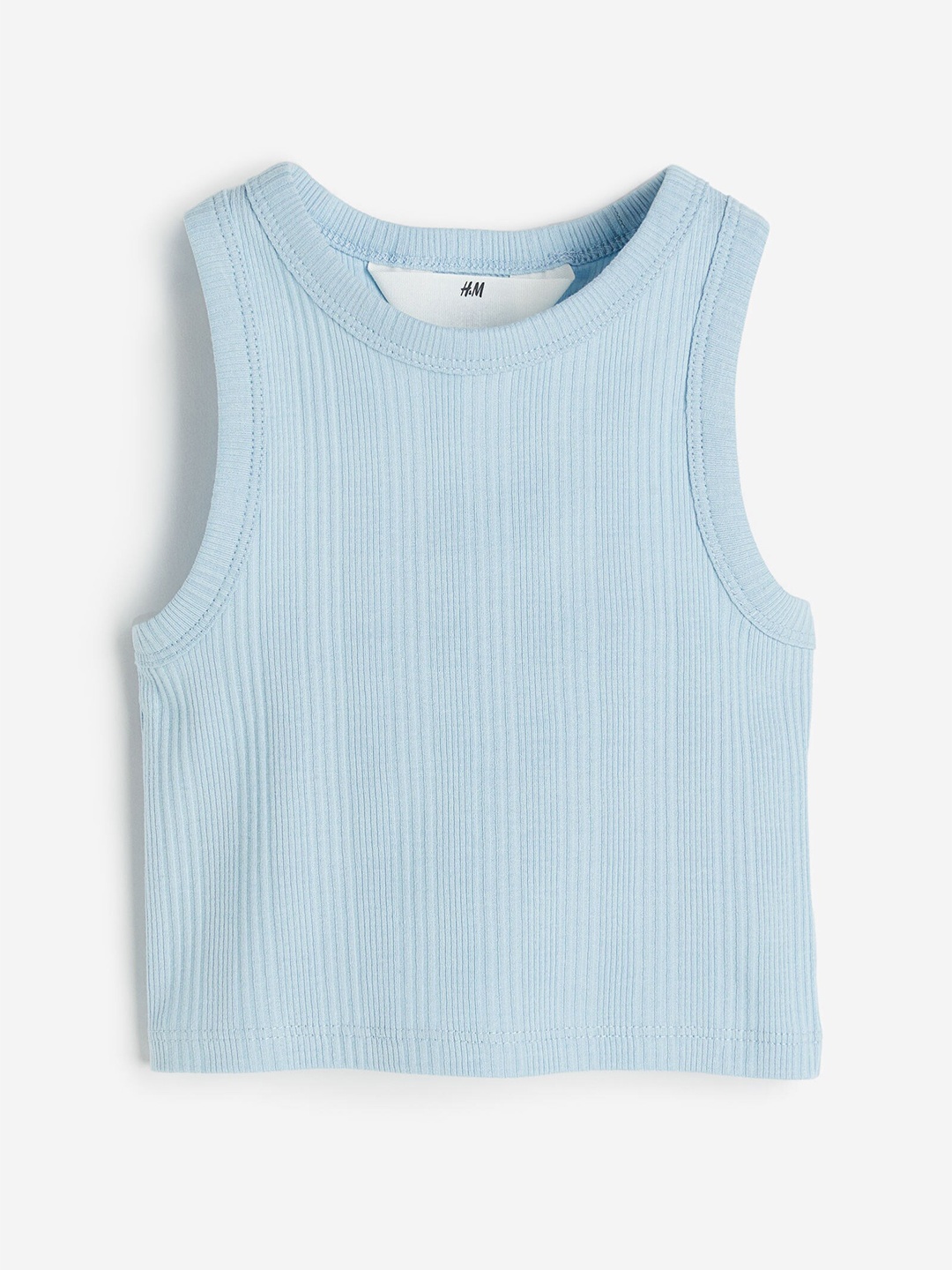 

H&M Girls Ribbed Vest Top, Blue