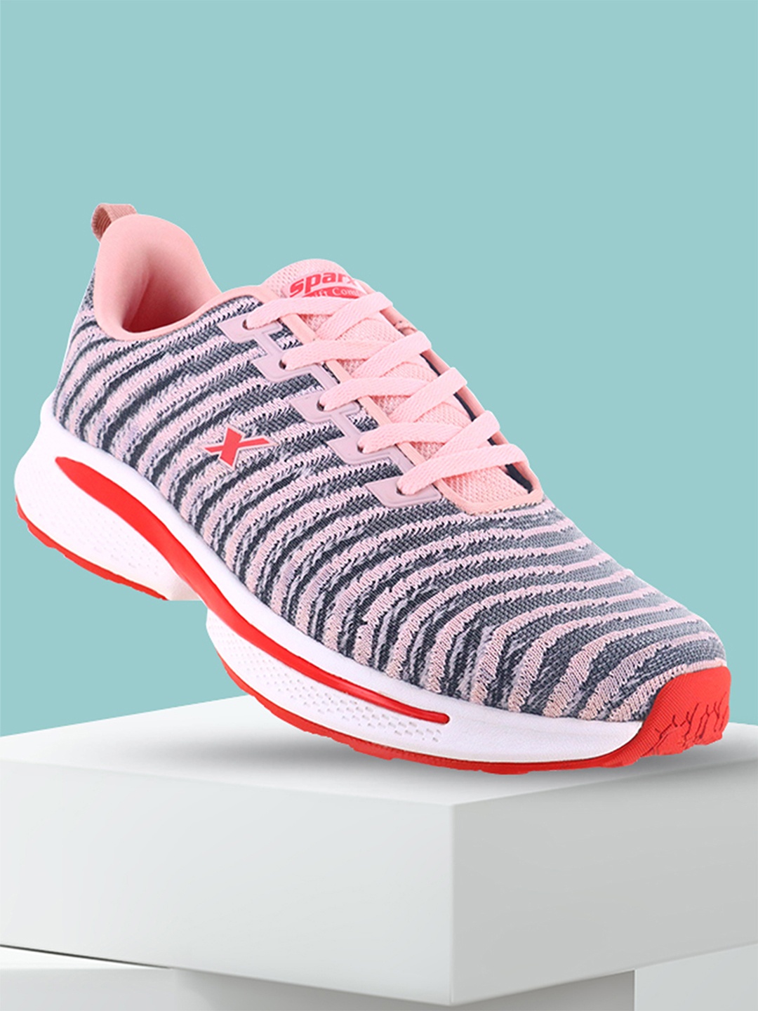 

Sparx Women Lace-Up Boost Mesh Running Shoes, Pink