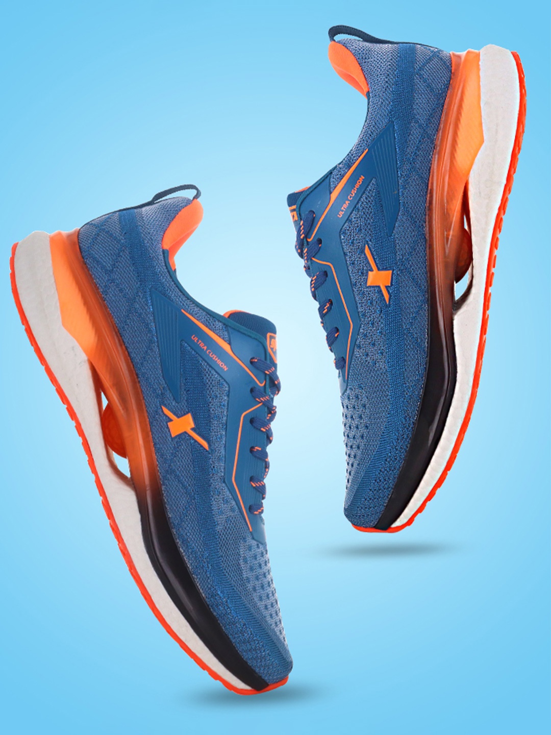 

Sparx Men Textured Lace Up Running Shoes, Navy blue