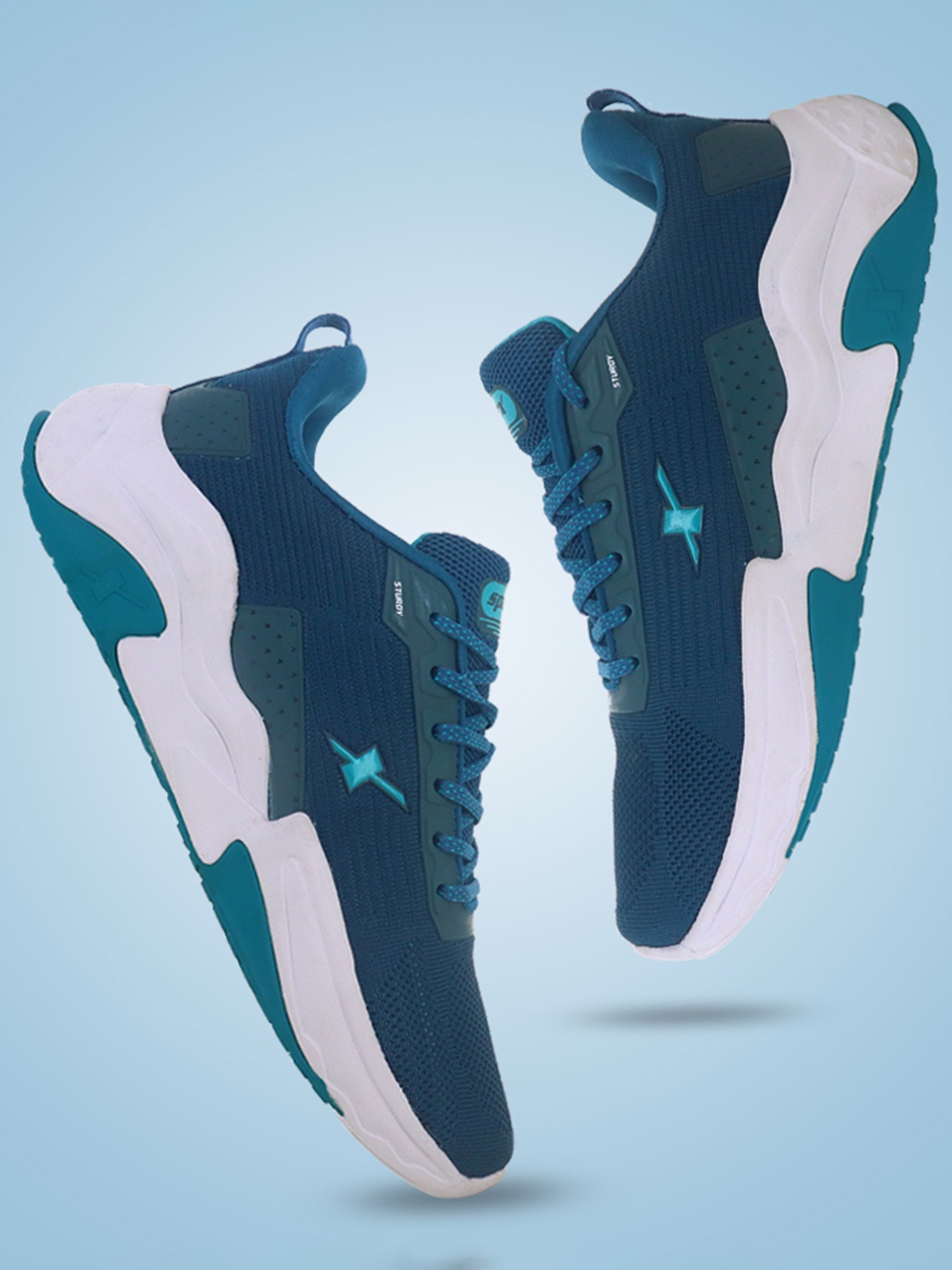 

Sparx Men Textured Lace Up Running Shoes, Blue