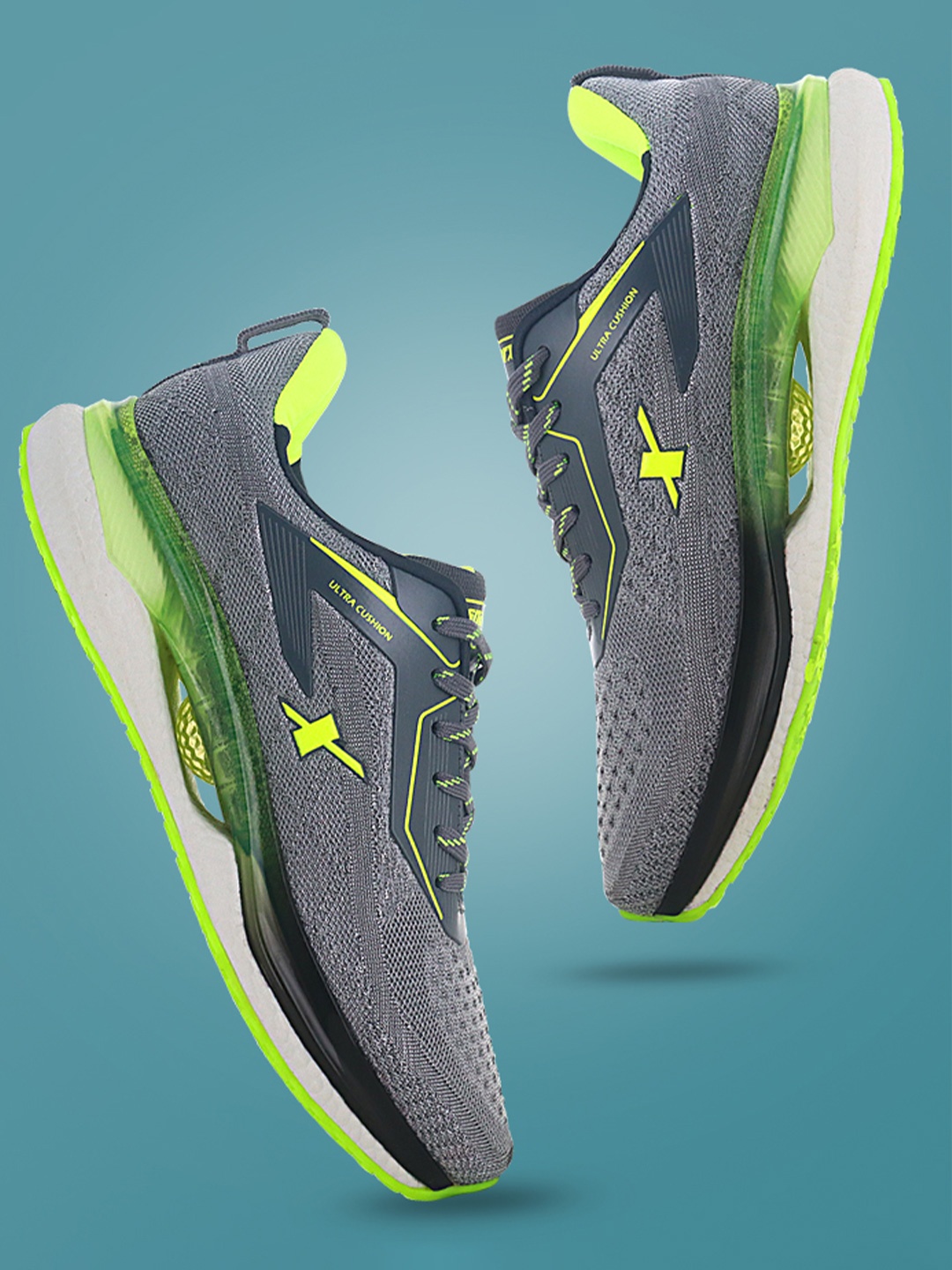 

Sparx Men Mesh Lace-Up Running Shoes, Grey