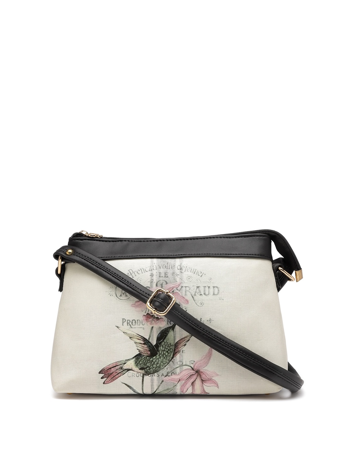 

Butterflies Floral Printed Sling Bag, White