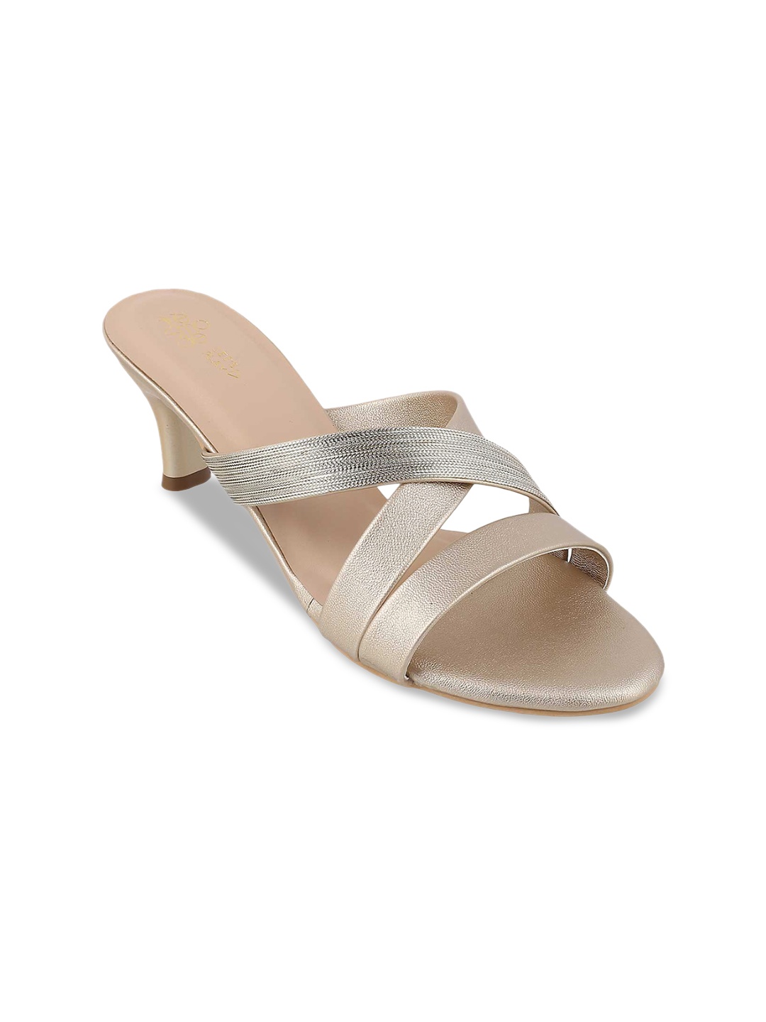 

Tresmode LEON Textured Open Toe Block Heels, Gold