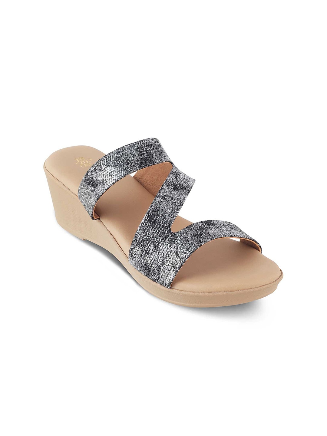 

Tresmode Snike Textured Open Toe Wedge Heels, Grey