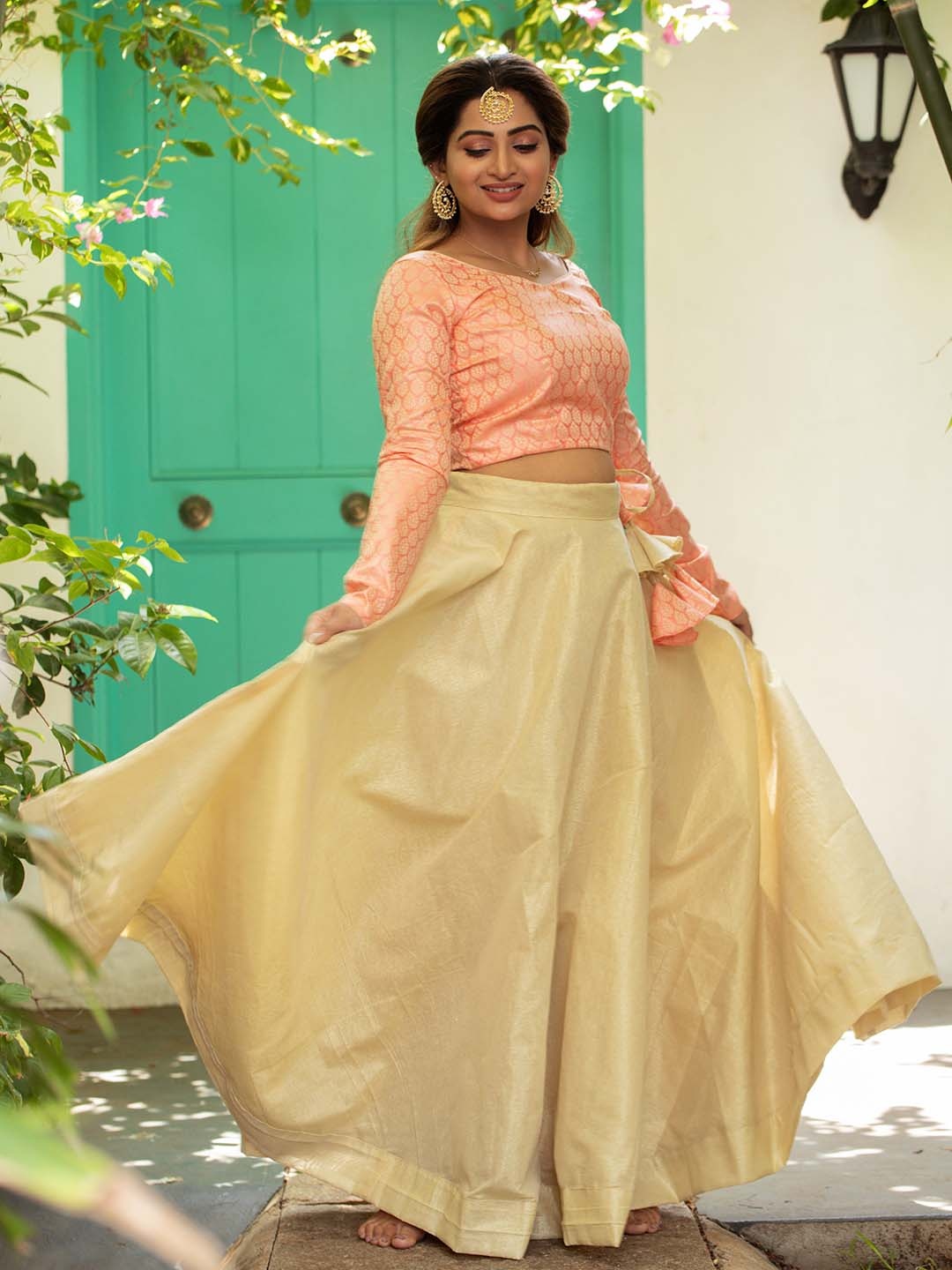 

VinyaReady to Wear Lehenga & Choli, Peach