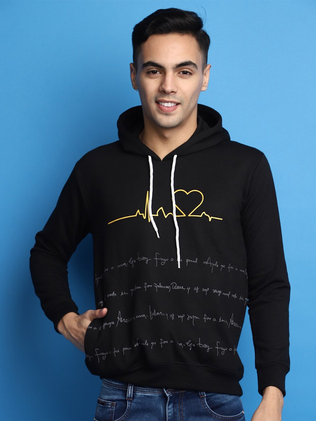 

V-Mart Men Black Printed Sweatshirt