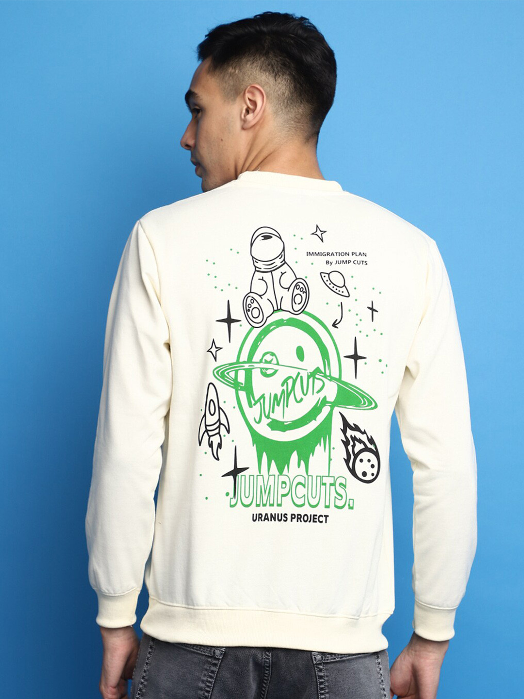 

V-Mart Graphic Printed Cotton Pullover, Off white
