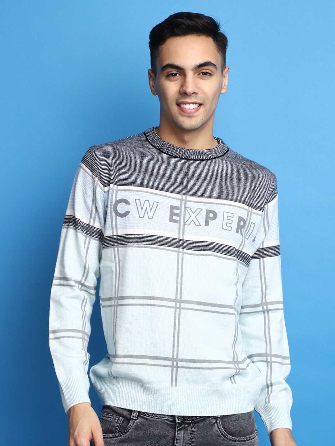 

V-Mart Typography Printed Acrylic Pullover Sweater, Sea green