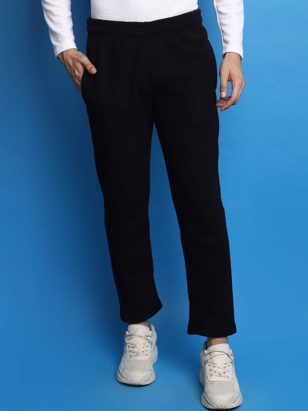 

VMart Men Regular Fit Polar Cotton W-Track Pants, Black