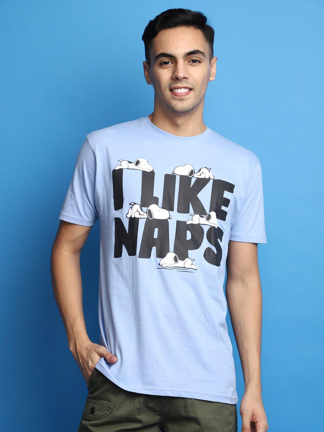 

V-Mart Men Typography Printed Cotton T-shirt, Blue