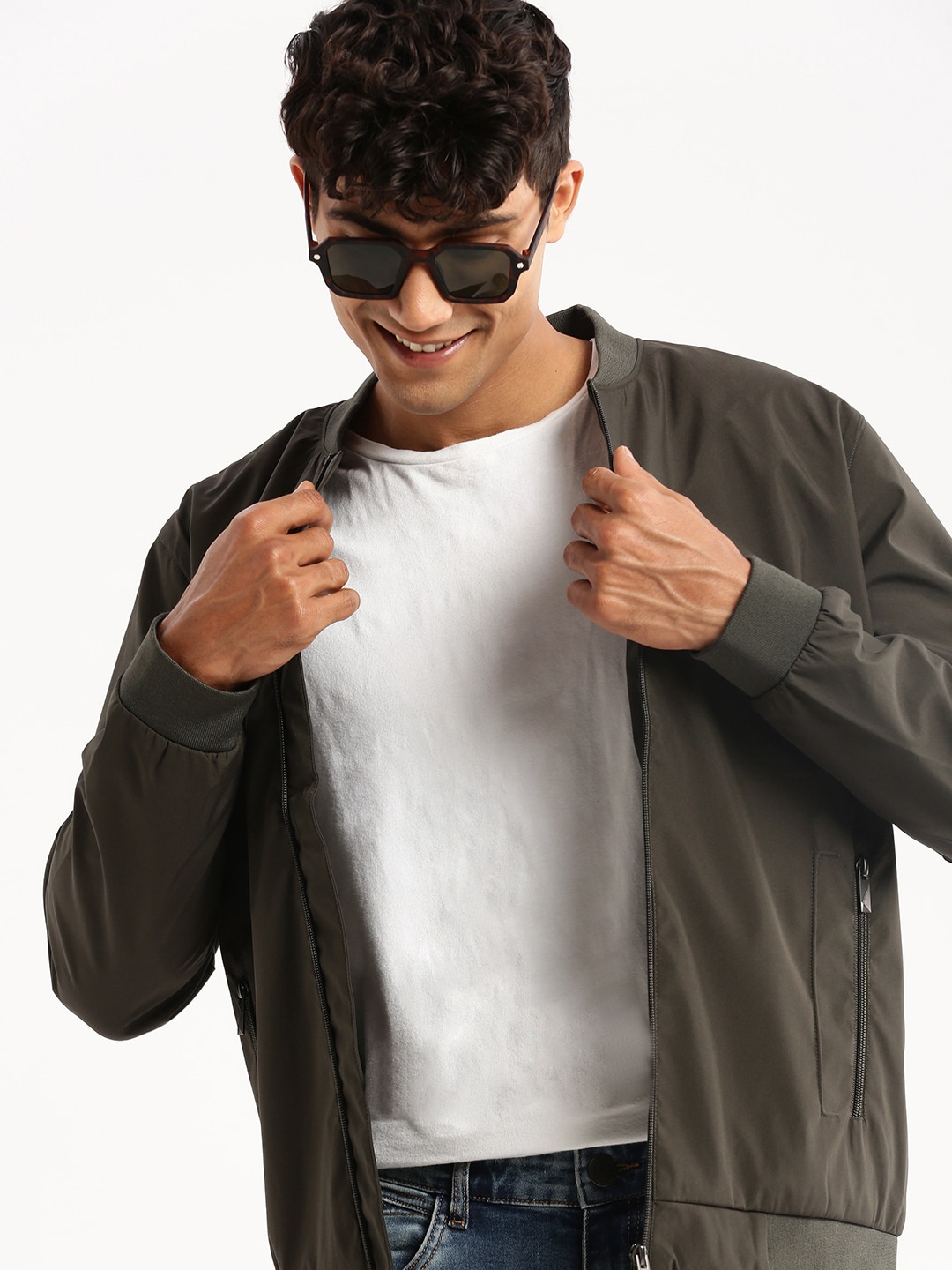 

SHOWOFF Windcheater Bomber Jacket, Olive