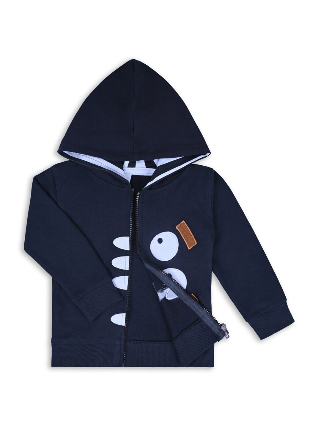 

Wish Karo Infants Applique Hooded Dri-FIT Front Open Sweatshirt, Navy blue