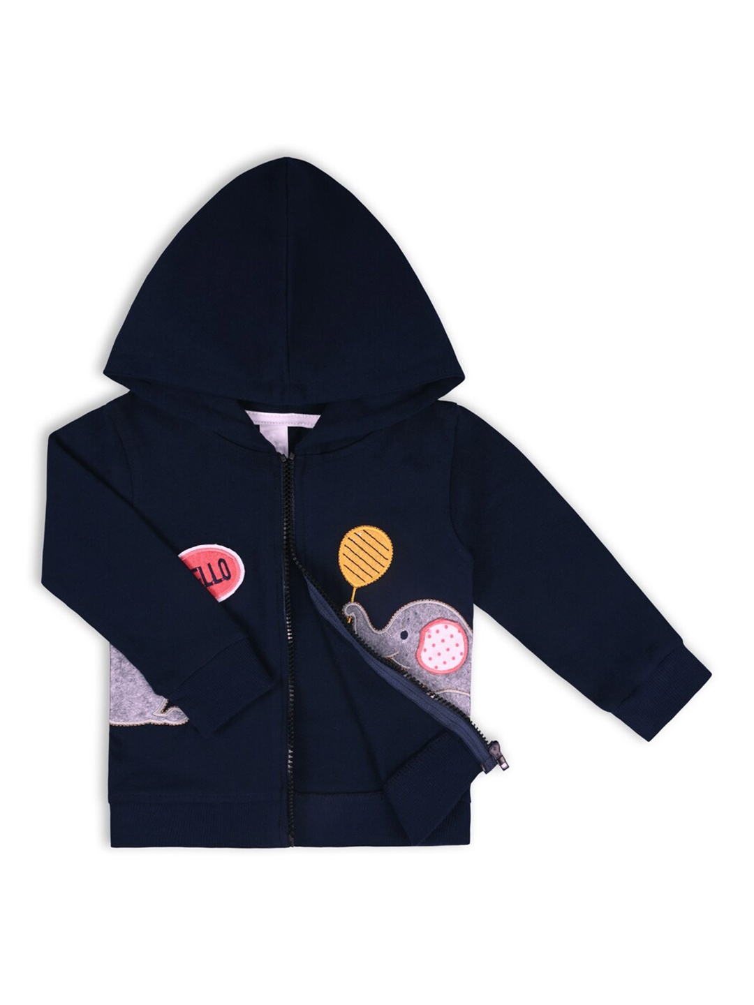 

Wish Karo Infants Applique Hooded Dri-FIT Front Open Sweatshirt, Navy blue