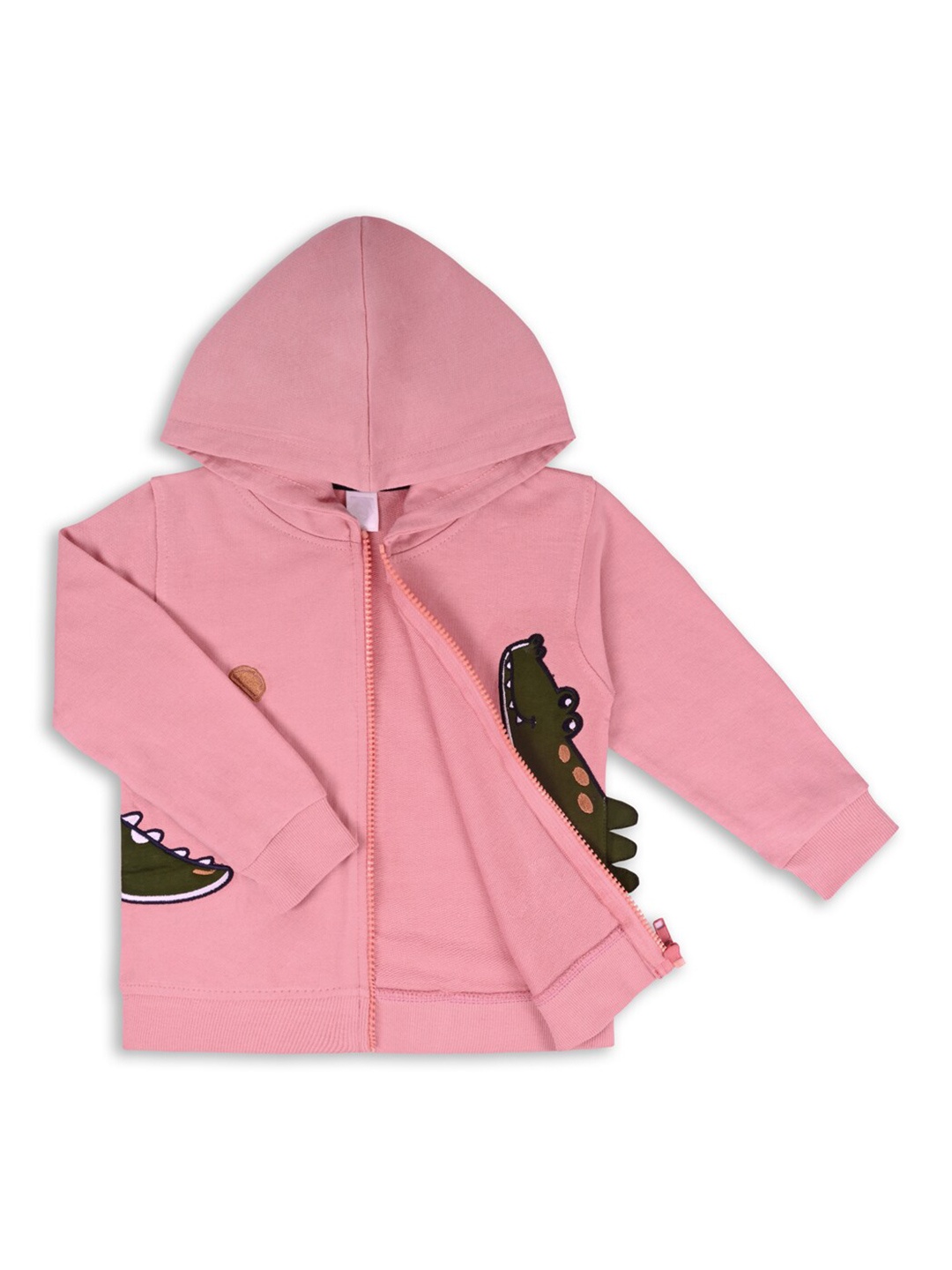 

Wish Karo Infants Applique Hooded Dri-FIT Front Open Sweatshirt, Pink