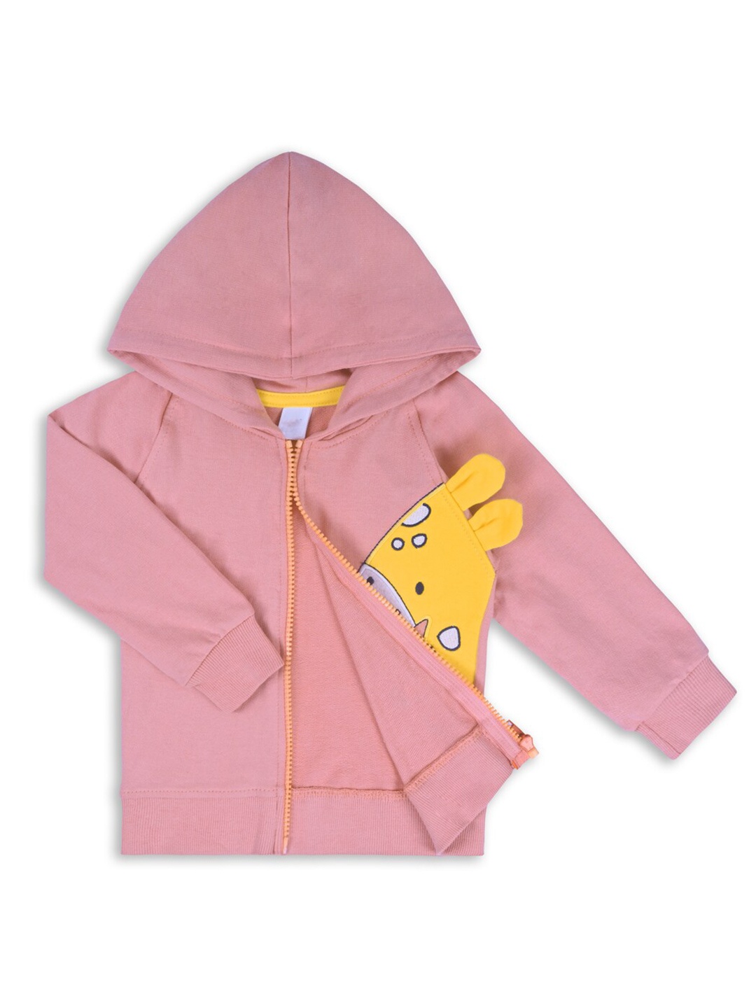 

Wish Karo Infants Applique Hooded Dri-FIT Front Open Sweatshirt, Pink
