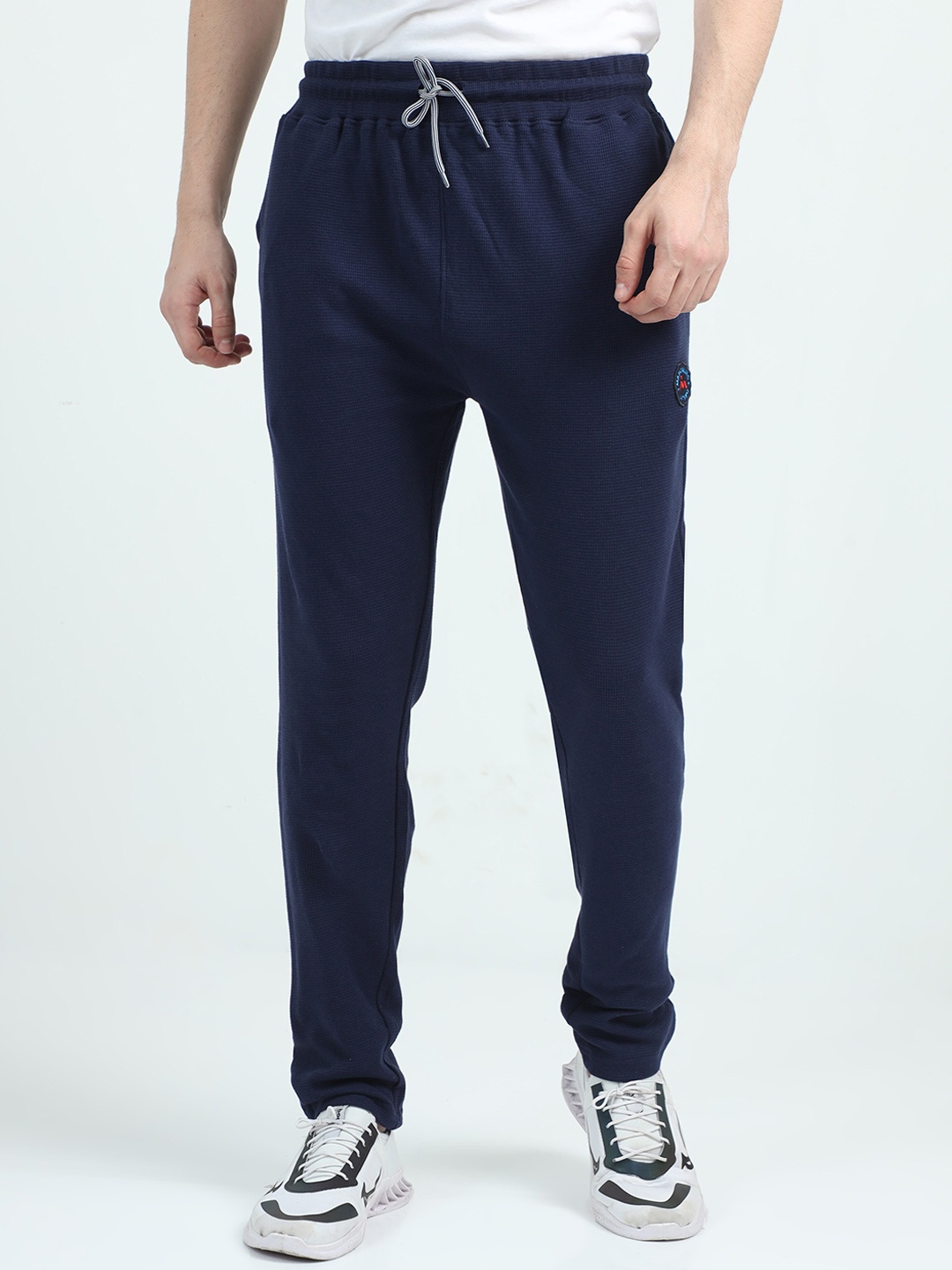 

Masculino Latino Plus Men Mid-Rise Cotton Track Pants, Navy blue