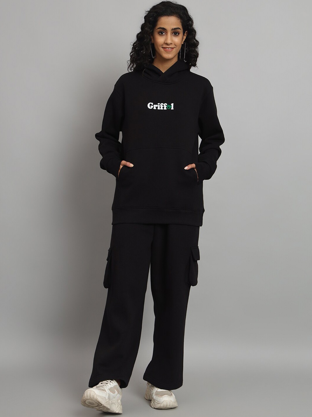 

GRIFFEL Printed Hooded Tracksuit, Black