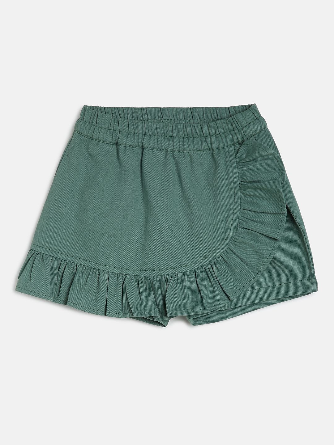 

MINI KLUB Mid Rise Pure Cotton Skort, Green