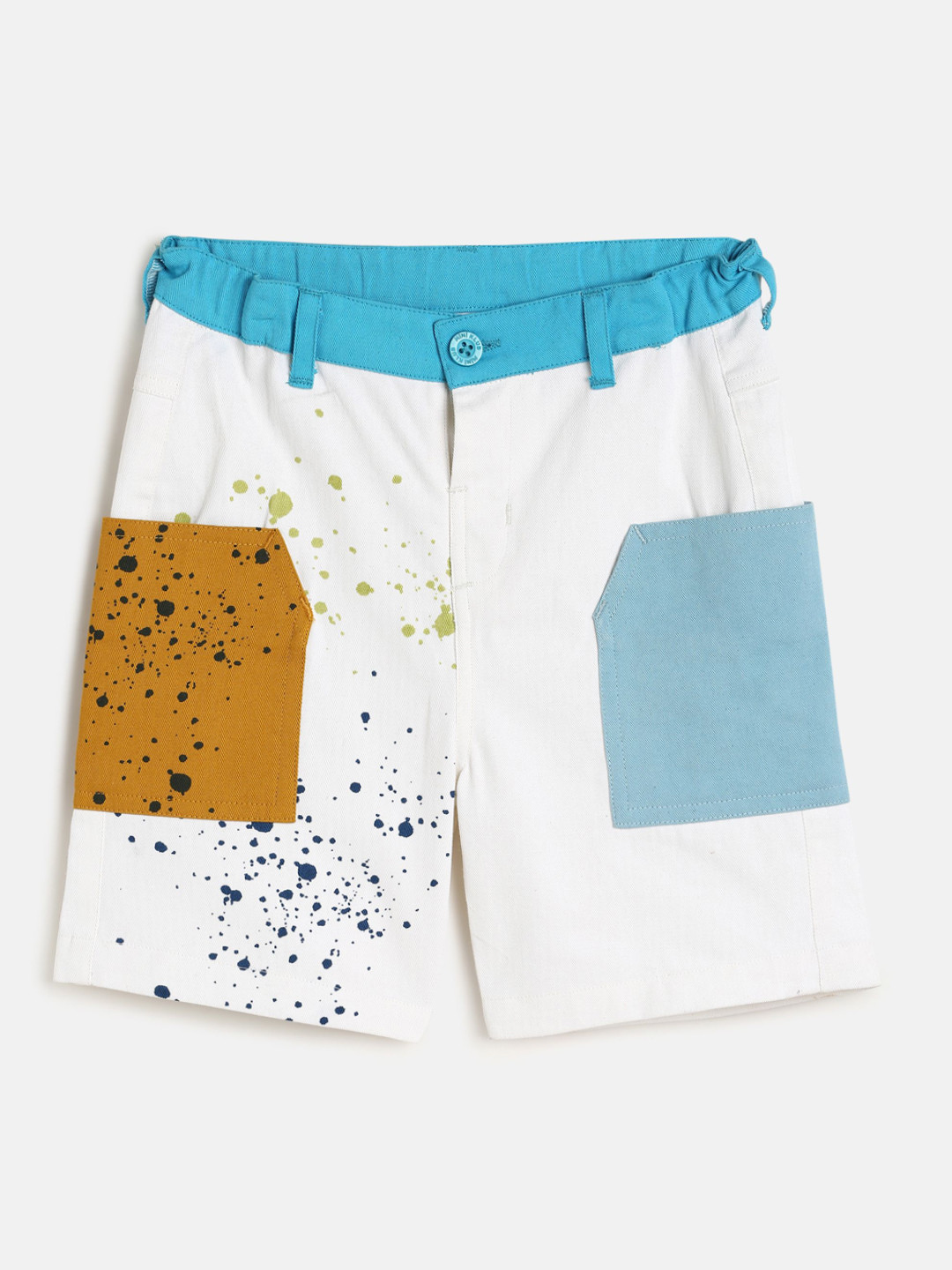 

MINI KLUB Boys Colourblocked Shorts, White