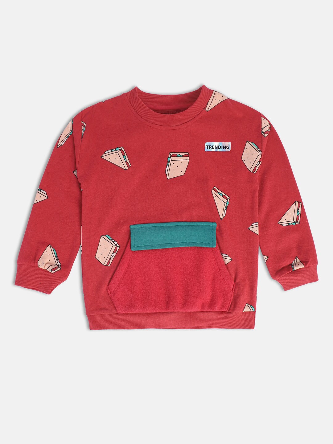 

MINI KLUB Boys Conversational Printed Sweatshirt, Red