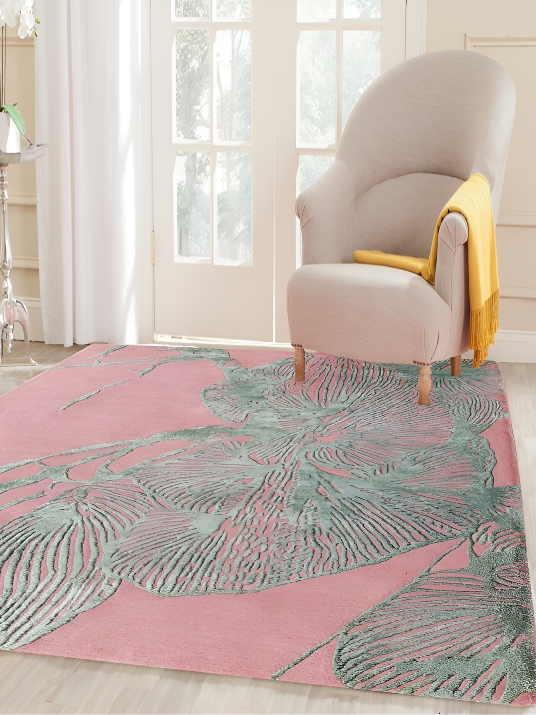

PEQURA Pink & Grey Handmade Woollen Carpet