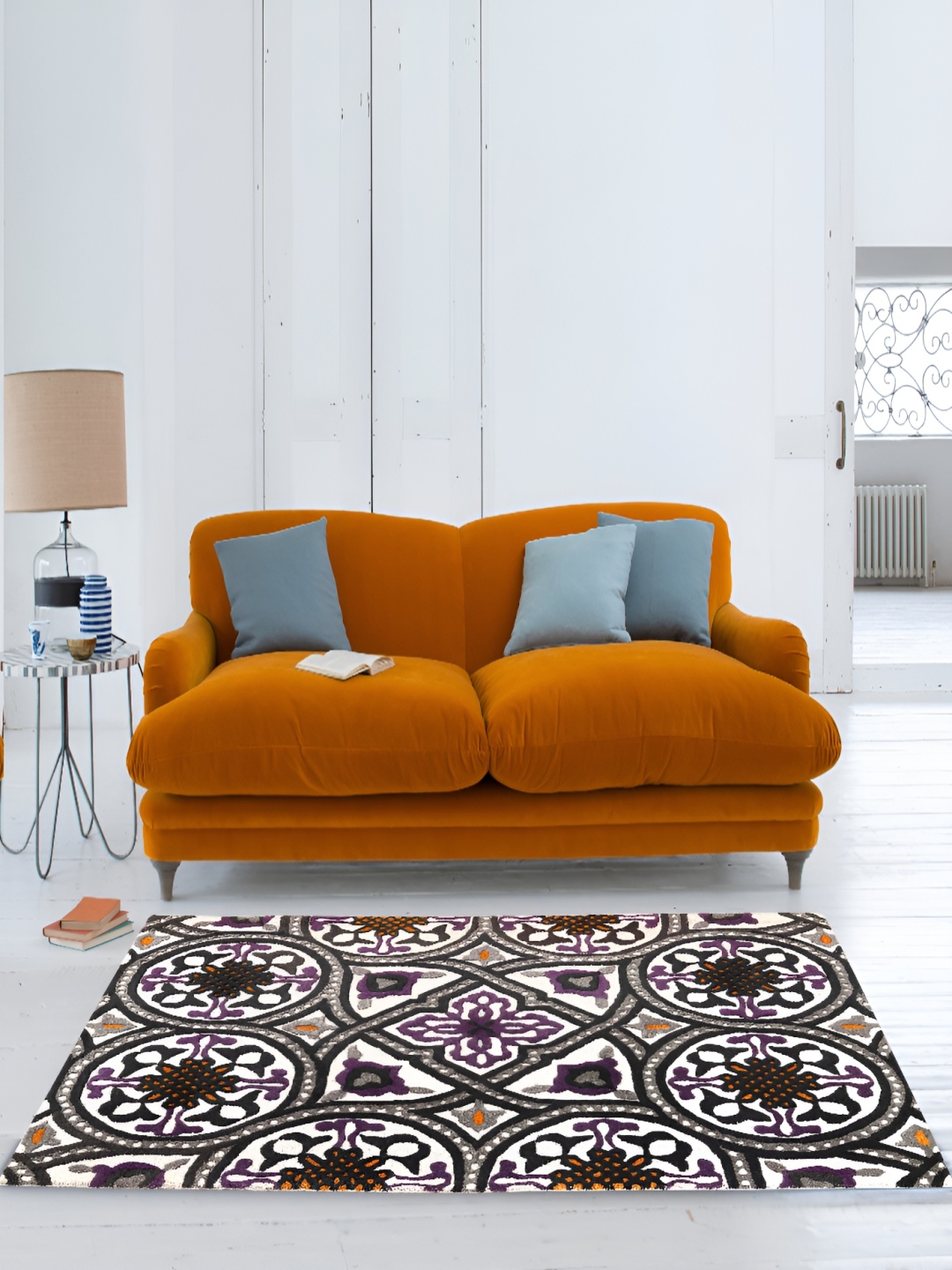 

PEQURA White & Black Handmade Woollen Carpet