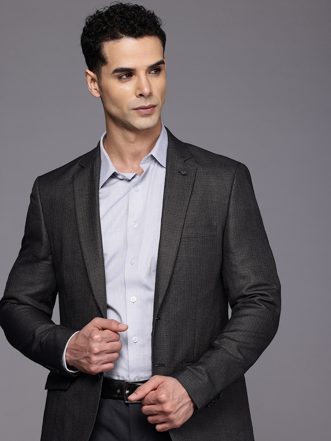 

Raymond Single-Breasted Slim Fit Formal Blazer, Charcoal