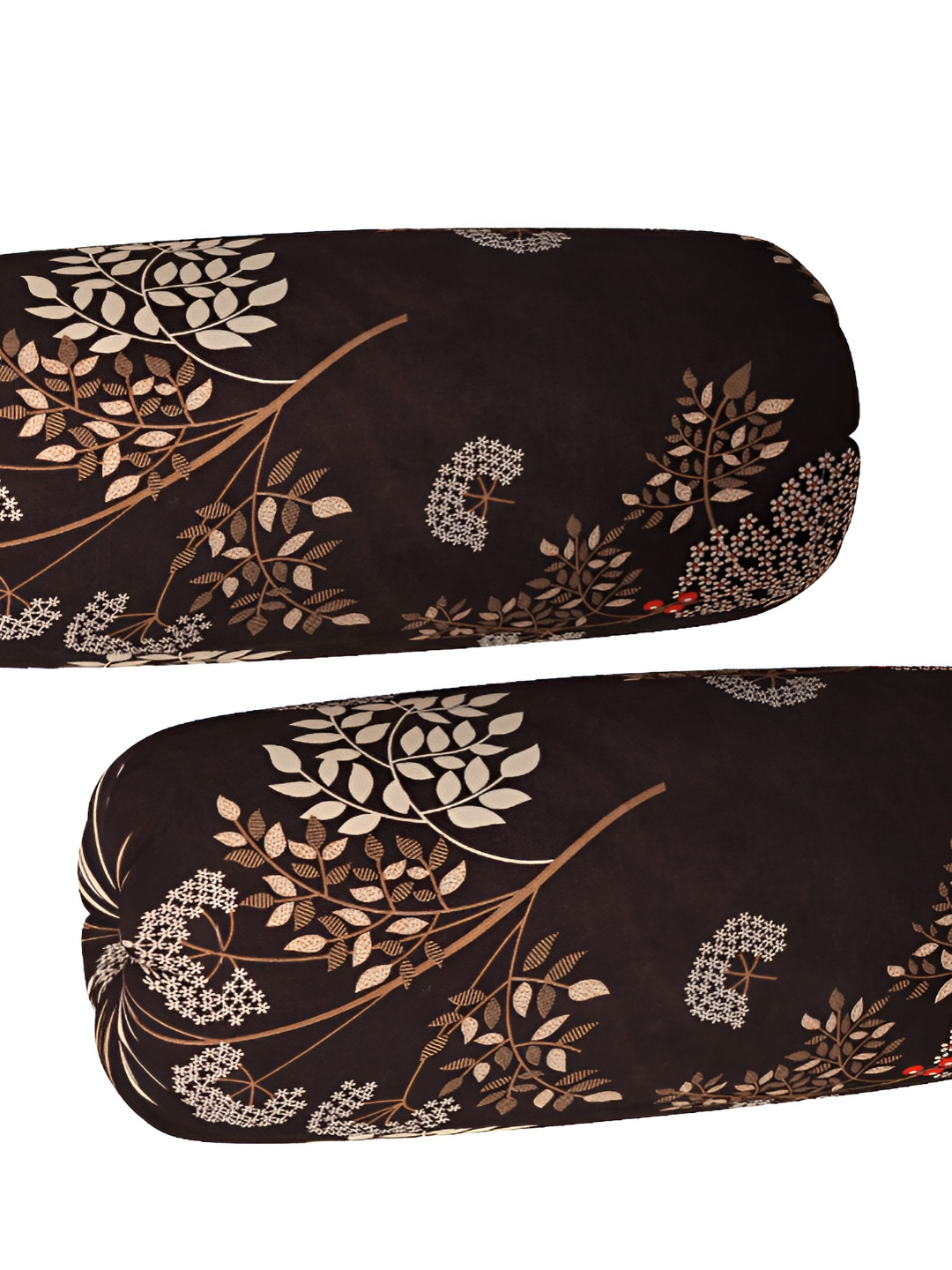 

hargunz Coffee Brown 2 Pieces Printed Bolster Covers