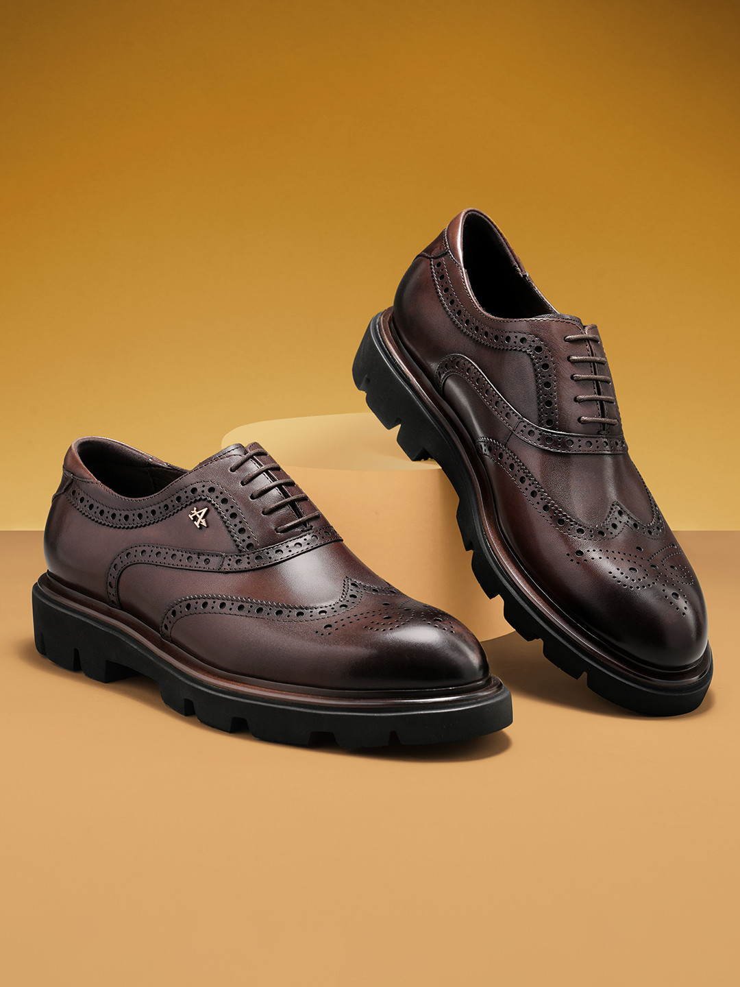 

Arrow Men TORIAL Leather Formal Oxfords, Brown