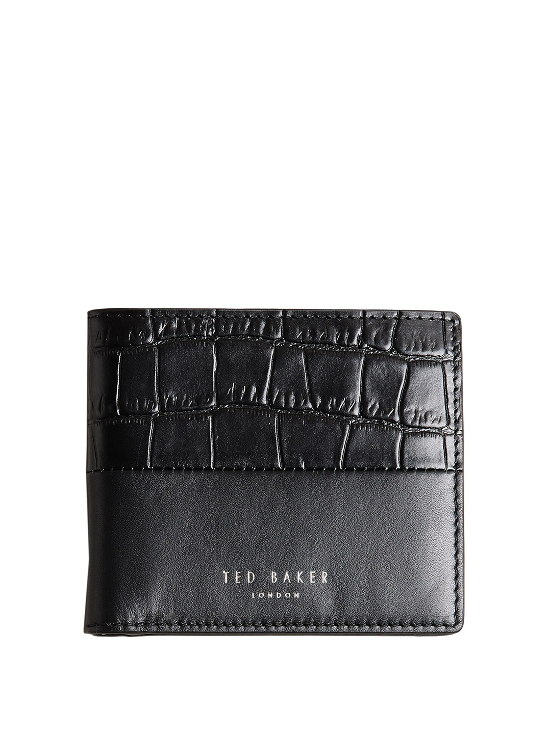 

Ted Baker Men Textured Leather Two Fold Wallet, Black