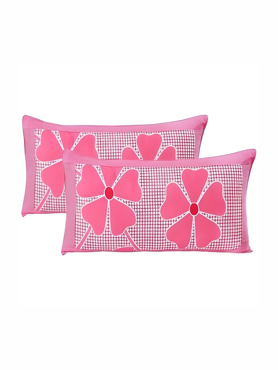 

Supreme Home Collective Pink 2 Pieces Floral Pure Cotton Rectangle Pillow Covers