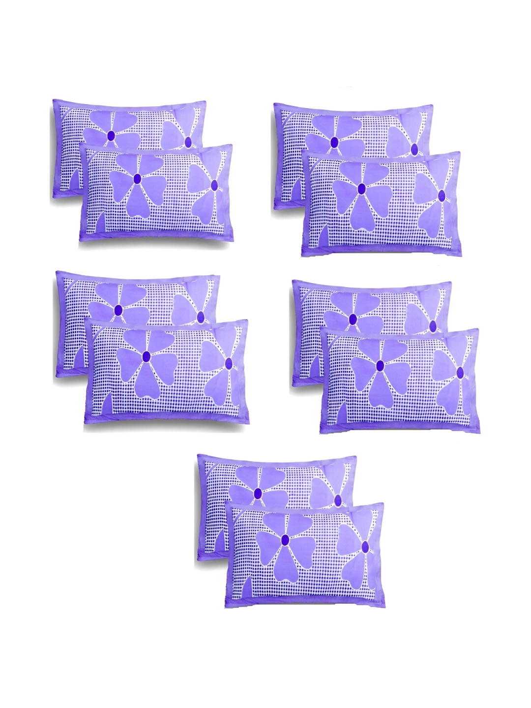 

Supreme Home Collective Purple 10 Pieces Floral Pure Cotton Rectangle Pillow Covers