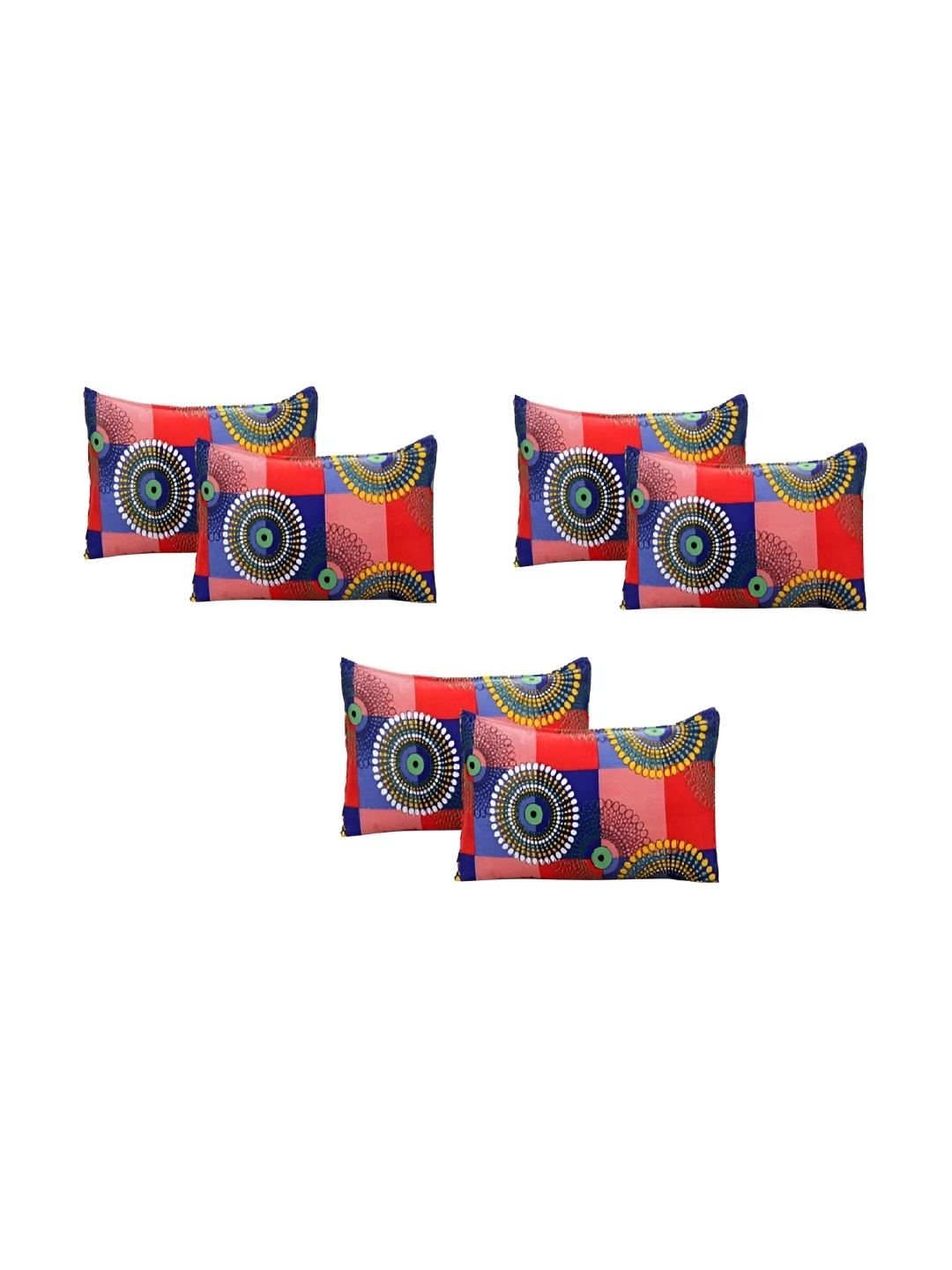 

Supreme Home Collective Red 6 Pieces Abstract Pure Cotton Rectangle Pillow Covers