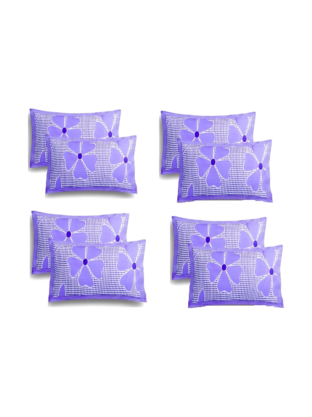

Supreme Home Collective Purple 8 Pieces Floral Pure Cotton Rectangle Pillow Covers