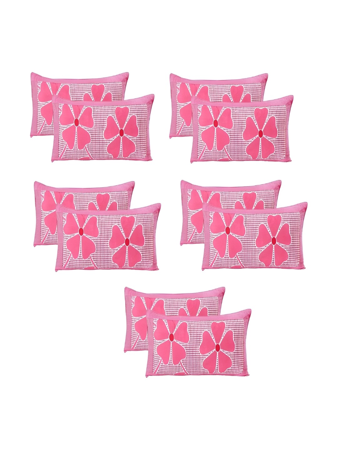 

Supreme Home Collective Pink 8 Pieces Floral Pure Cotton Rectangle Pillow Covers