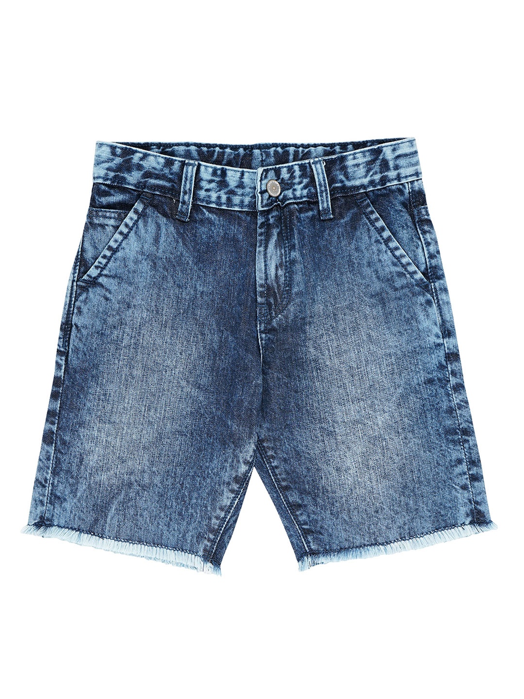 

Jean Cafe Boys Slim Fit Washed Pure Cotton Denim Shorts, Blue