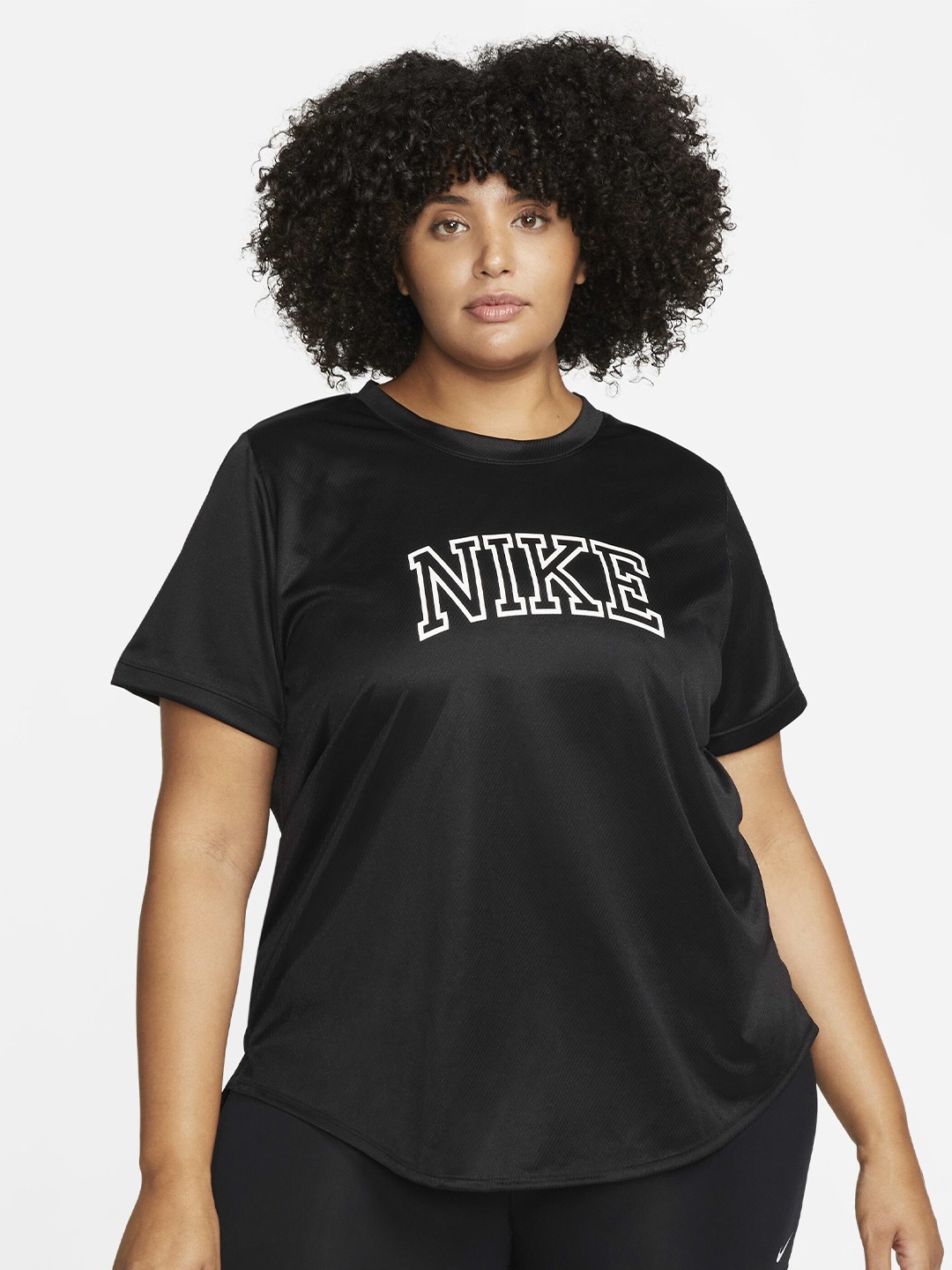 

Nike Plus Size Dri-Fit Swoosh Printed Short-SleeveS Running Top, Black