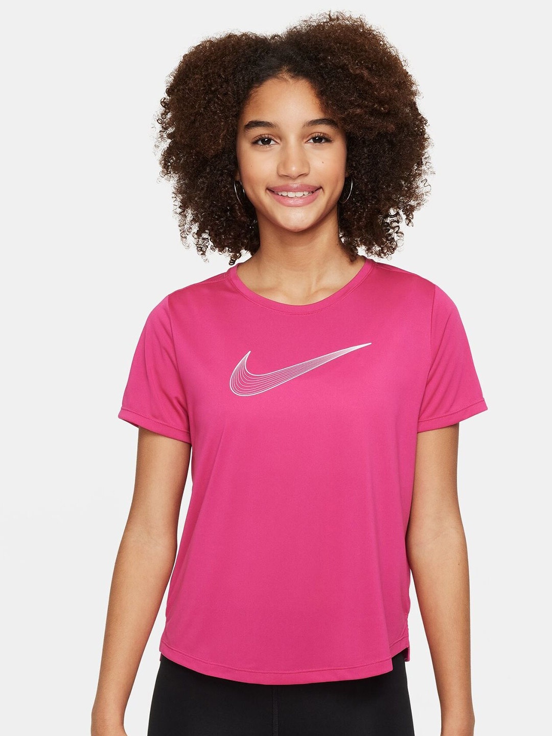 

Nike Girls Brand Logo Printed Dri-Fit Training Top, Pink