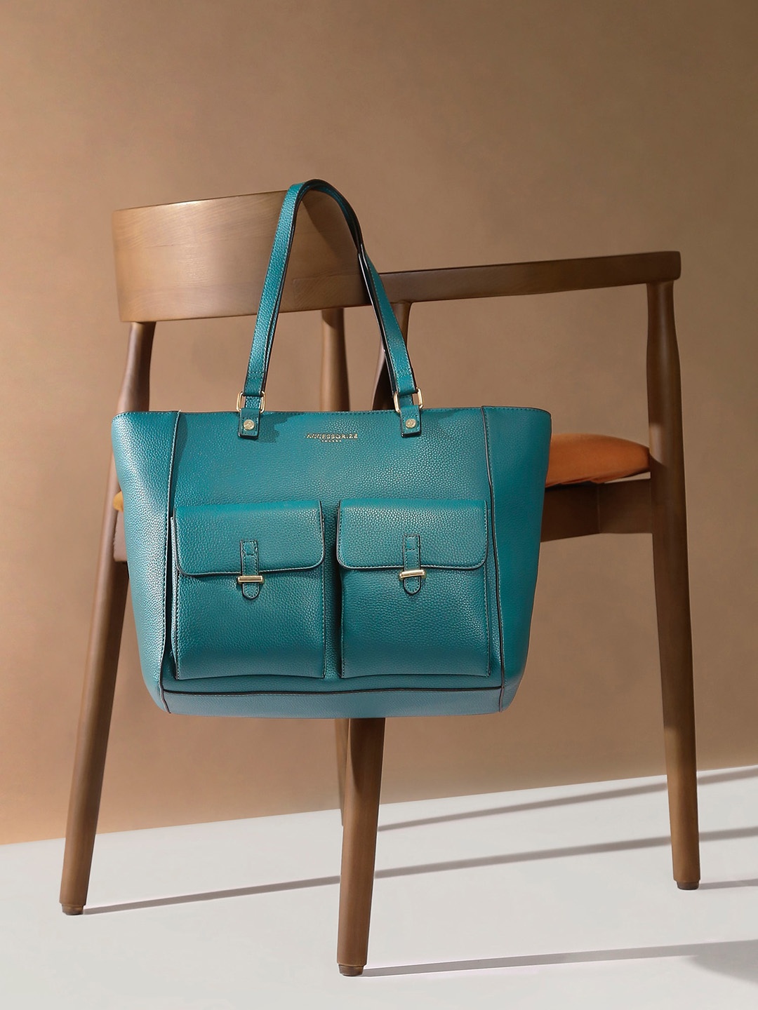 

Accessorize London Textured Shopper Tote Bag, Teal