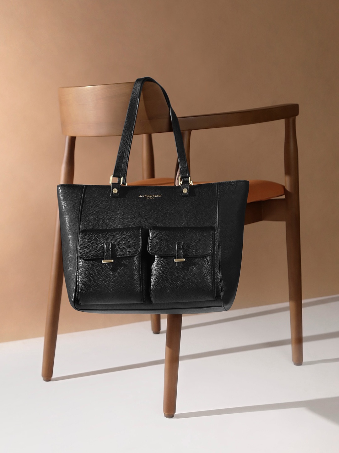 

Accessorize Textured Oversized Shopper Tote Bag, Black