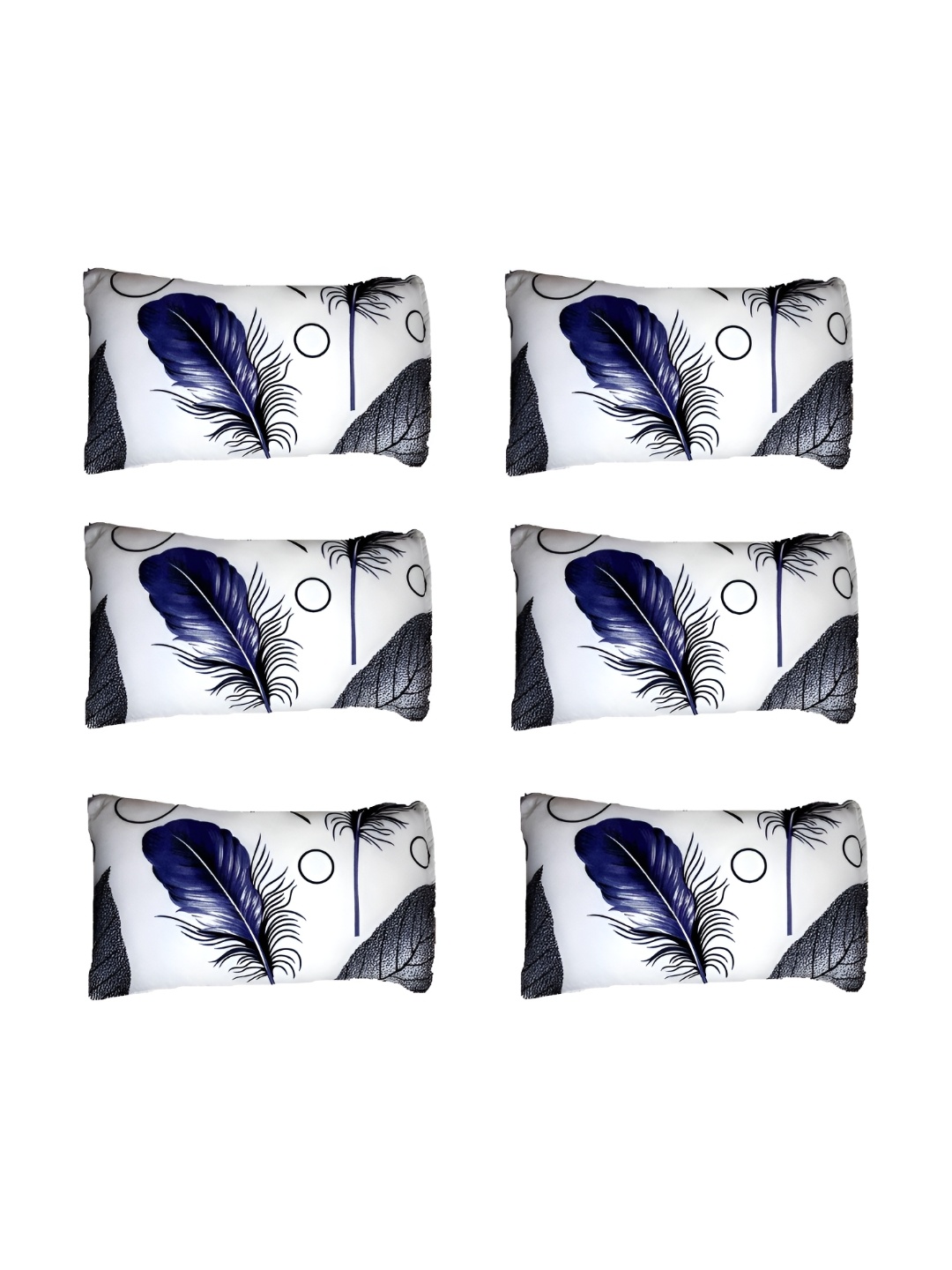 

Supreme Home Collective White 6 Pieces Abstract Cotton Rectangle Pillow Covers